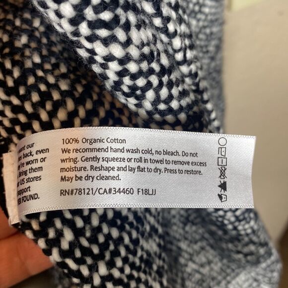 Eileen fisher black/white tweed 3/4 sleeve open front belted cardigan petite med - Picture 7 of 7